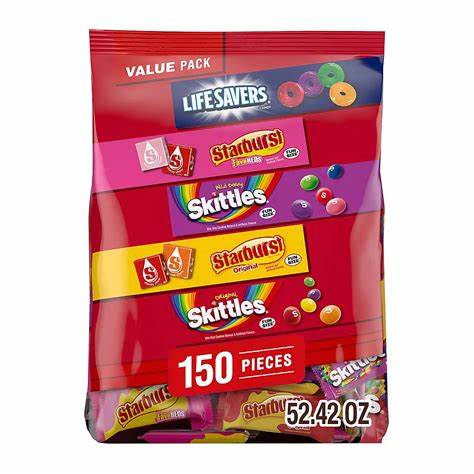 Dulces Skittles Starburst Life Savers 150 un Mars 1.49 kg