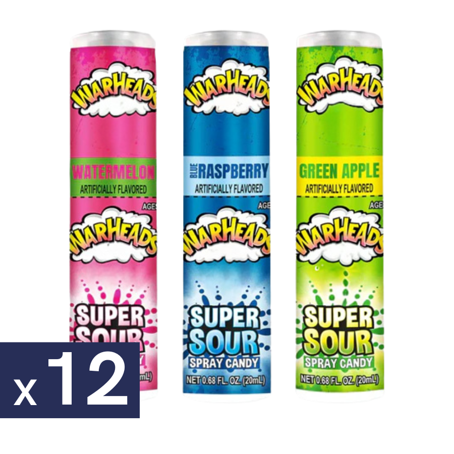 Masticables Super Sour Spray Warheads 12 un x 20 ml