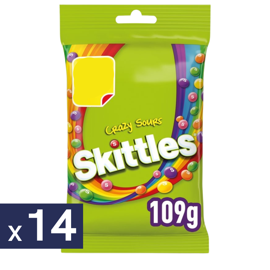 Masticables Crazy Sours Skittles 14 x 109 g
