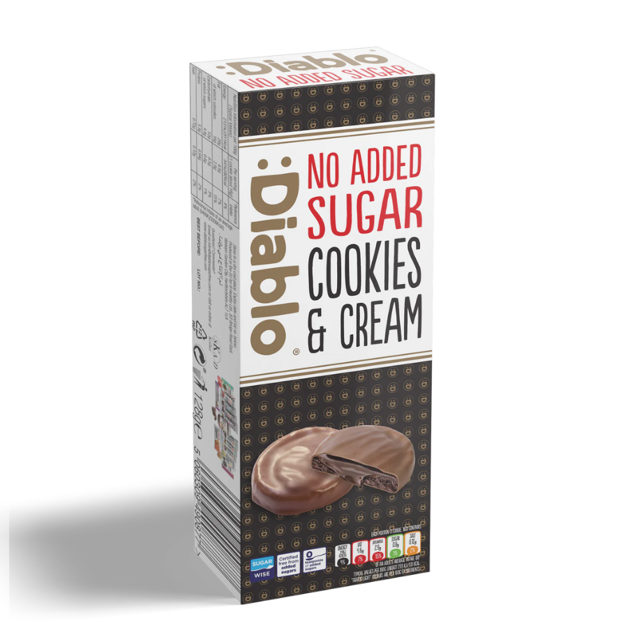 Galletas Chocolate Centro Crema sin Azúcar :Diablo 128 g