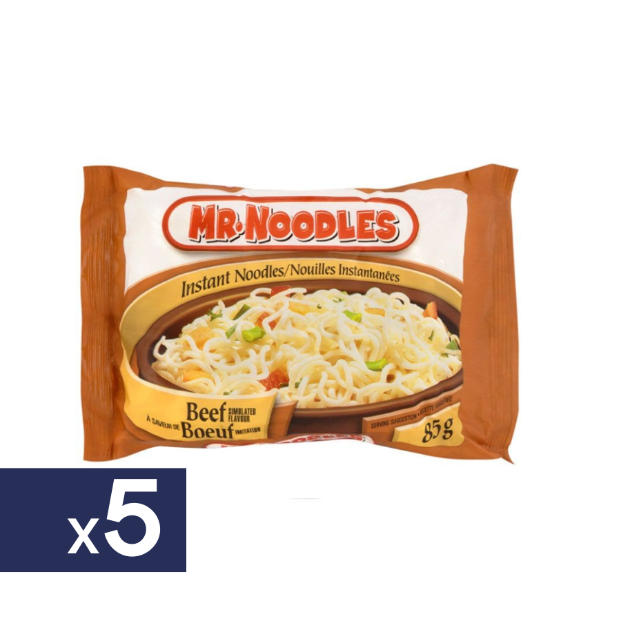 Sopa Fideos Instantánea Sabor Carne Mr. Noodles 5 x 85 g