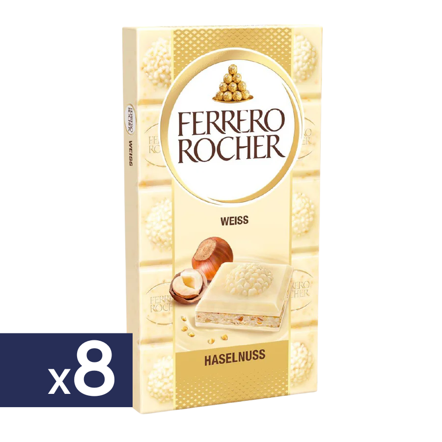 Chocolate Blanco Avellana Ferrero Rocher 8 x 90 g