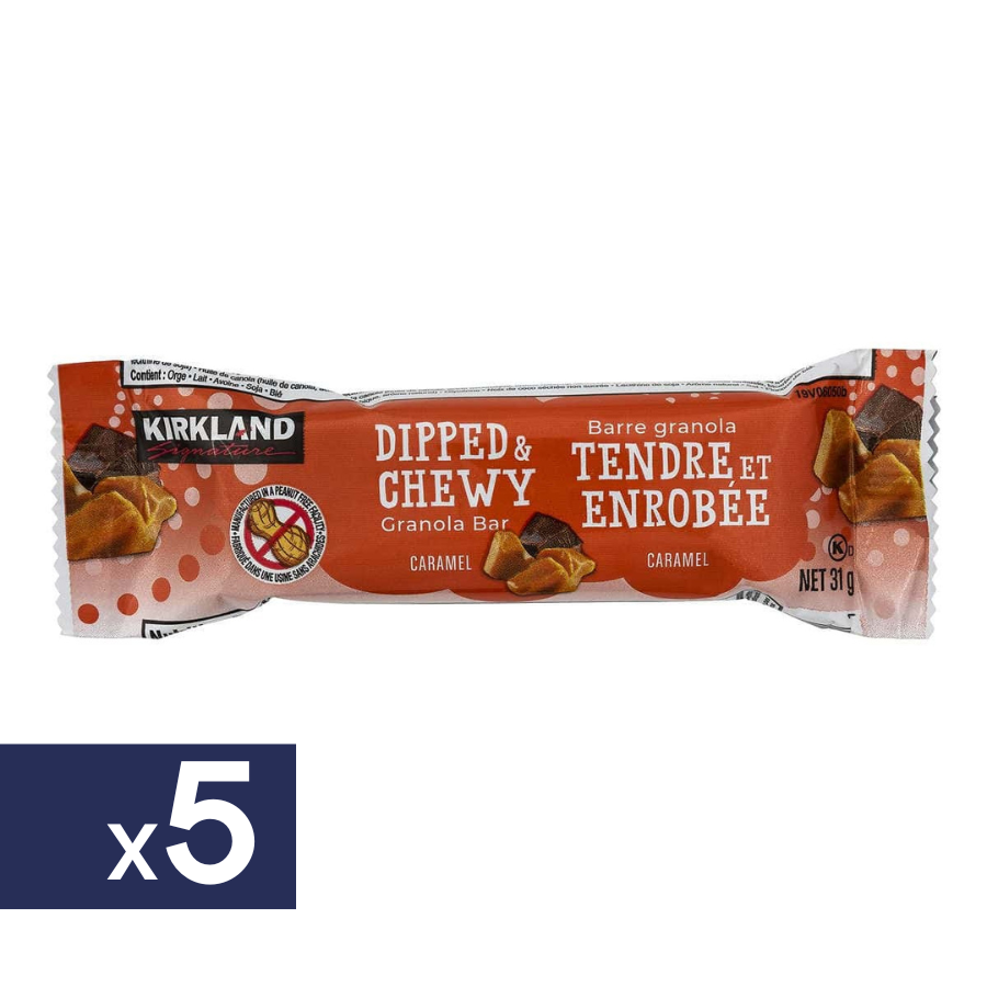 Barritas de Granola Dipped Chewy Caramelo Kirkland 5 x 31 g
