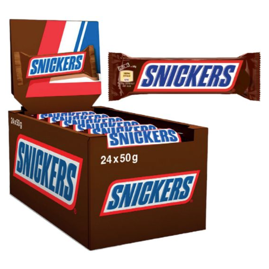 Barras de Chocolate Export Snickers 24 un x 50 g