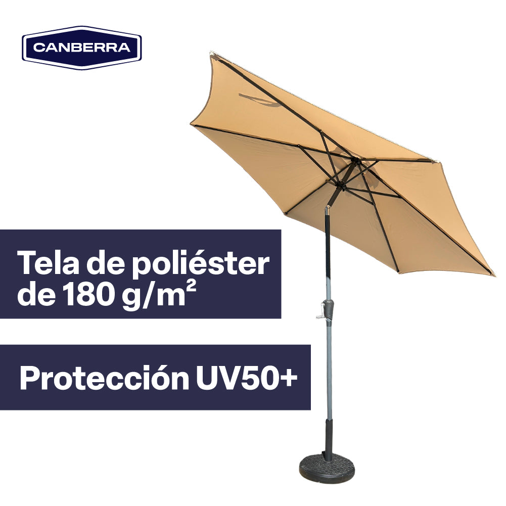 Set Quitasol 2,7m x 2,7m con Base de Cemento Canberra