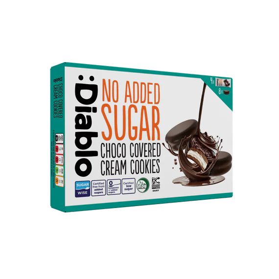 Galletas Bañadas en Chocolate sin Azúcar :Diablo 136 g