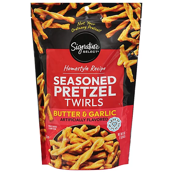 Pretzels Twirl Mantequilla Ajo Signature Select 454 g