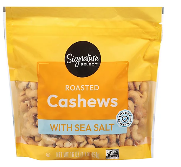 Castañas de Cajú Enteras Tostadas y Saladas Signature Select 454 g