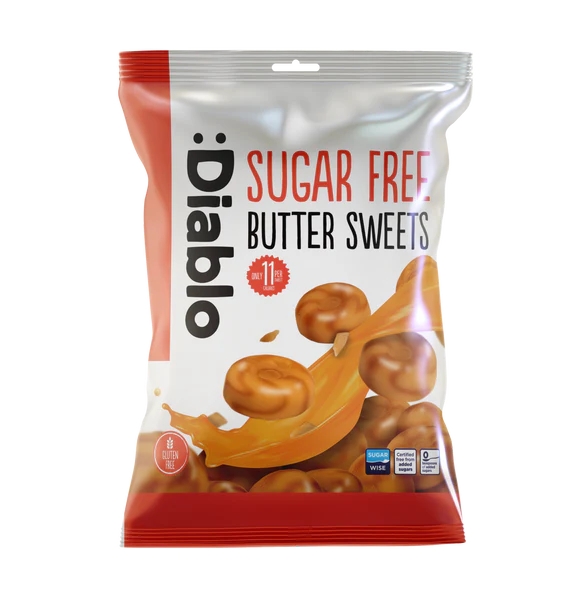 Caramelos Duros Butter Sweets sin Azúcar :Diablo 75 g