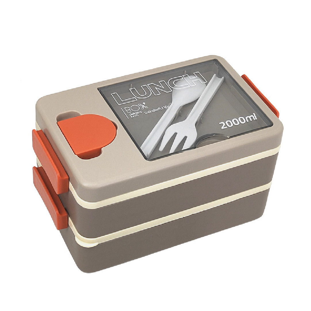 Lonchera 2 Niveles Plástica Beige 2000 ml 1 un