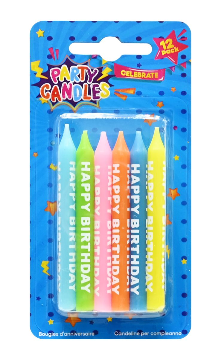 Pack 12 Velas Impresas de Cumpleaños 1 un