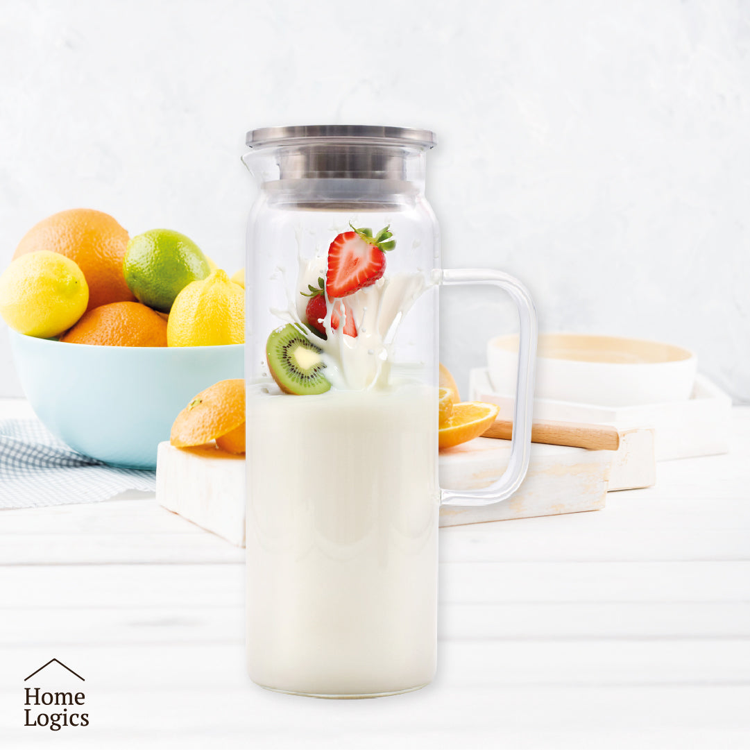 Jarro Vidrio Tapa Acero Inox 1.5L Home Logics 1 un