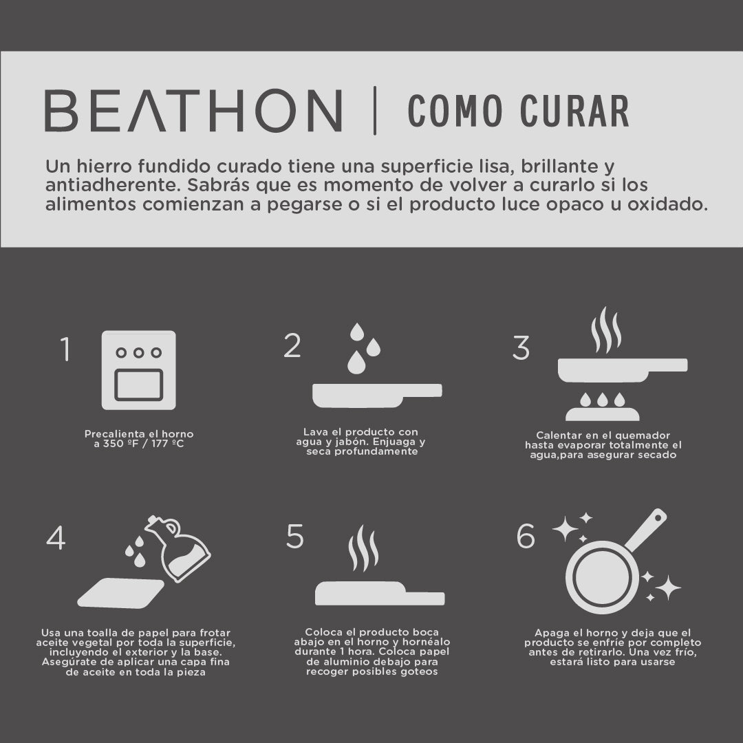 Plancha Reversible Curada Hierro Forjado Beathon 1 un