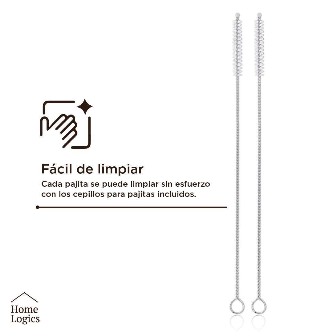 Set 6 Bombillas Vidrio Reutilizables Home Logics 1 un