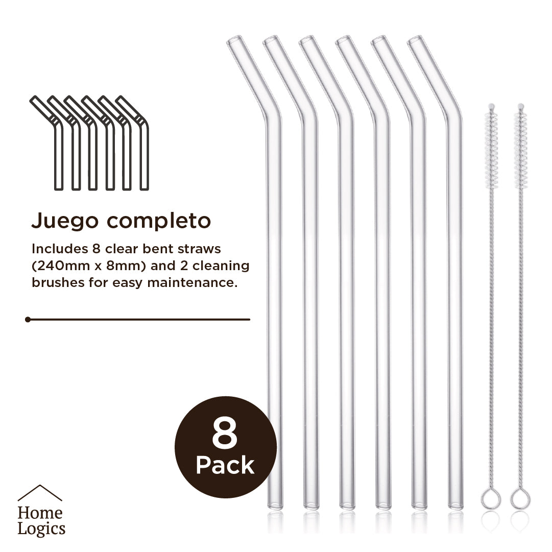 Set 6 Bombillas Vidrio Reutilizables Home Logics 1 un
