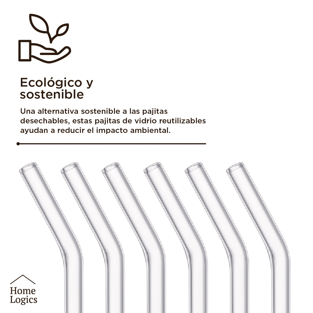 Set 6 Bombillas Vidrio Reutilizables Home Logics 1 un