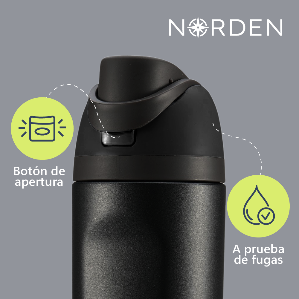 Botella Acero Inoxidable Black 600 ml Norden 1 un