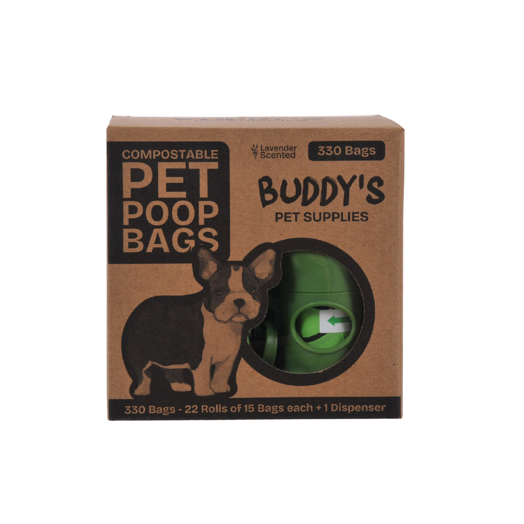 Bolsas Desechos Perro Compostables con Dispensador Buddy's Pet Supply 330 un