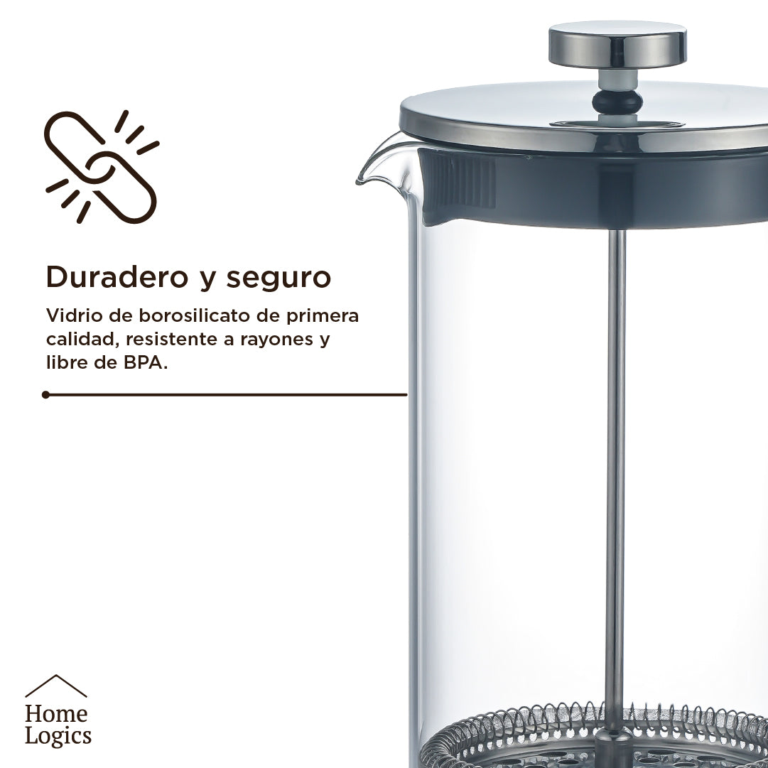 Cafetera Prensa Francesa Single Glass 1 L Home Logics 1 un