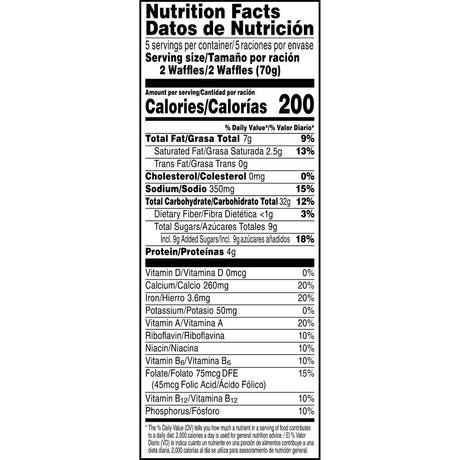 Waffles Eggo Congelados Chips Chocolate Kellogg's 349 g