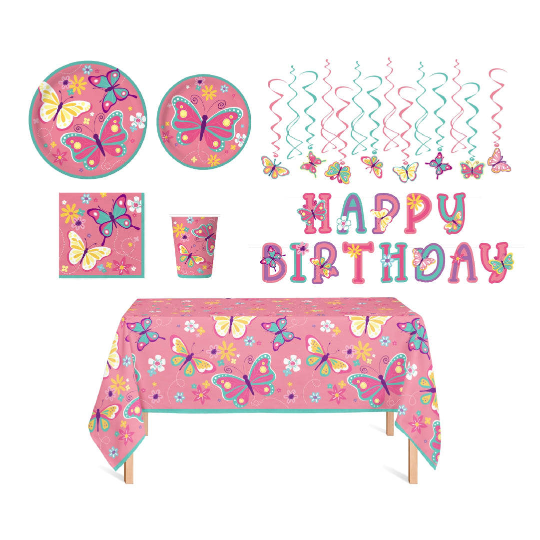 Set Decoración Fiesta Butterfly Theme 24 Personas 1 un