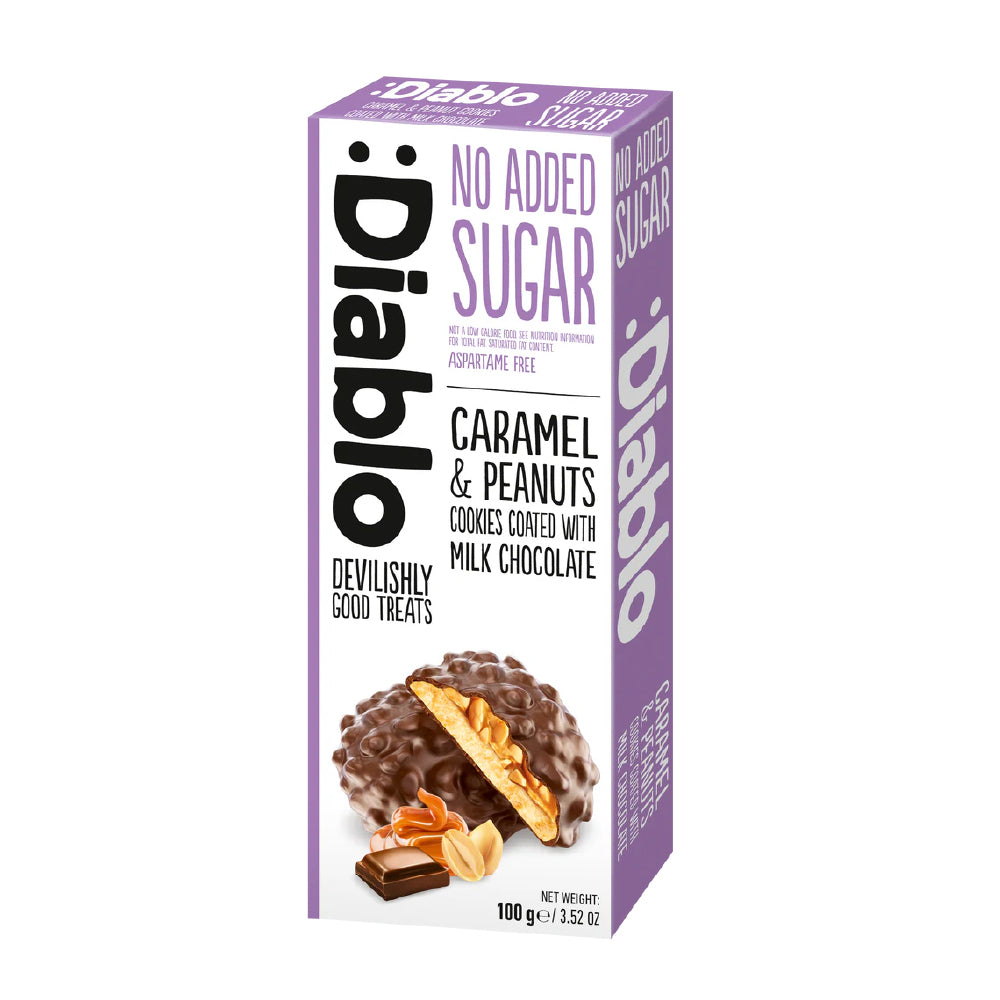 Galletas Chocolate Centro Caramelo Maní sin Azúcar :Diablo 100 g