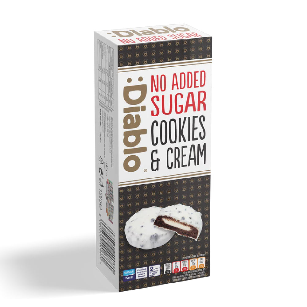 Galletas Chocolate Blanco Centro Crema sin Azúcar :Diablo 128 g