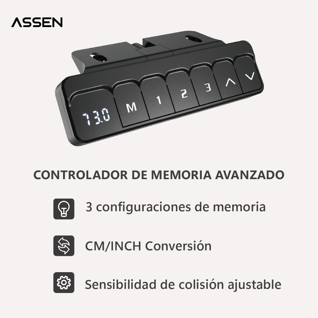 Escritorio Altura Regulable Base Negra Classic Series 120x60cm Assen 1 un