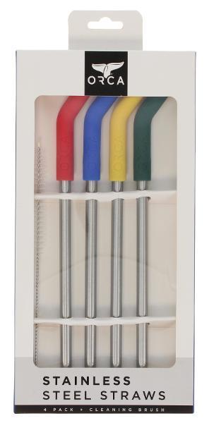 Set 4 Bombillas Acero Inoxidable Con Cepillo Orca 1 un