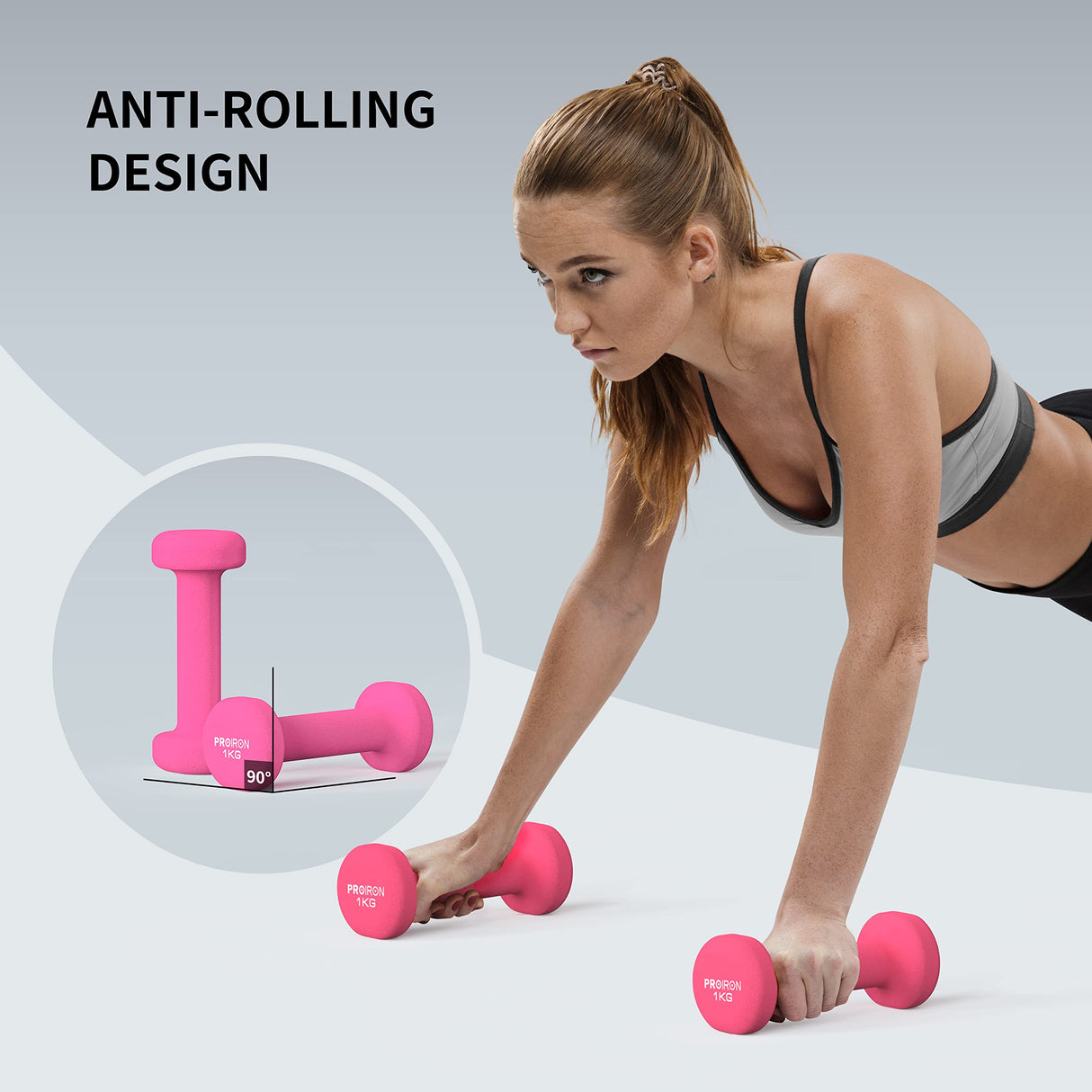 Set de 2 Mancuernas Neoprene Dumbbell 1 kg Proiron 1 un