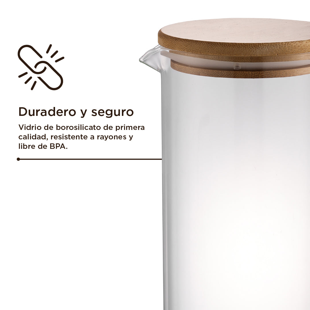 Jarro Vidrio con Tapa 1.4 L Home Logics 1 un