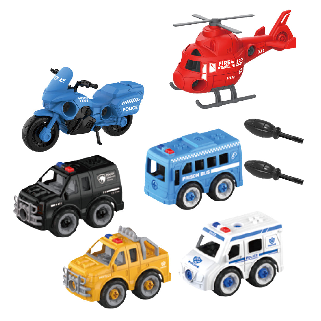 Juego Vehículos de Emergencia para Armar 6 Piezas 1 un