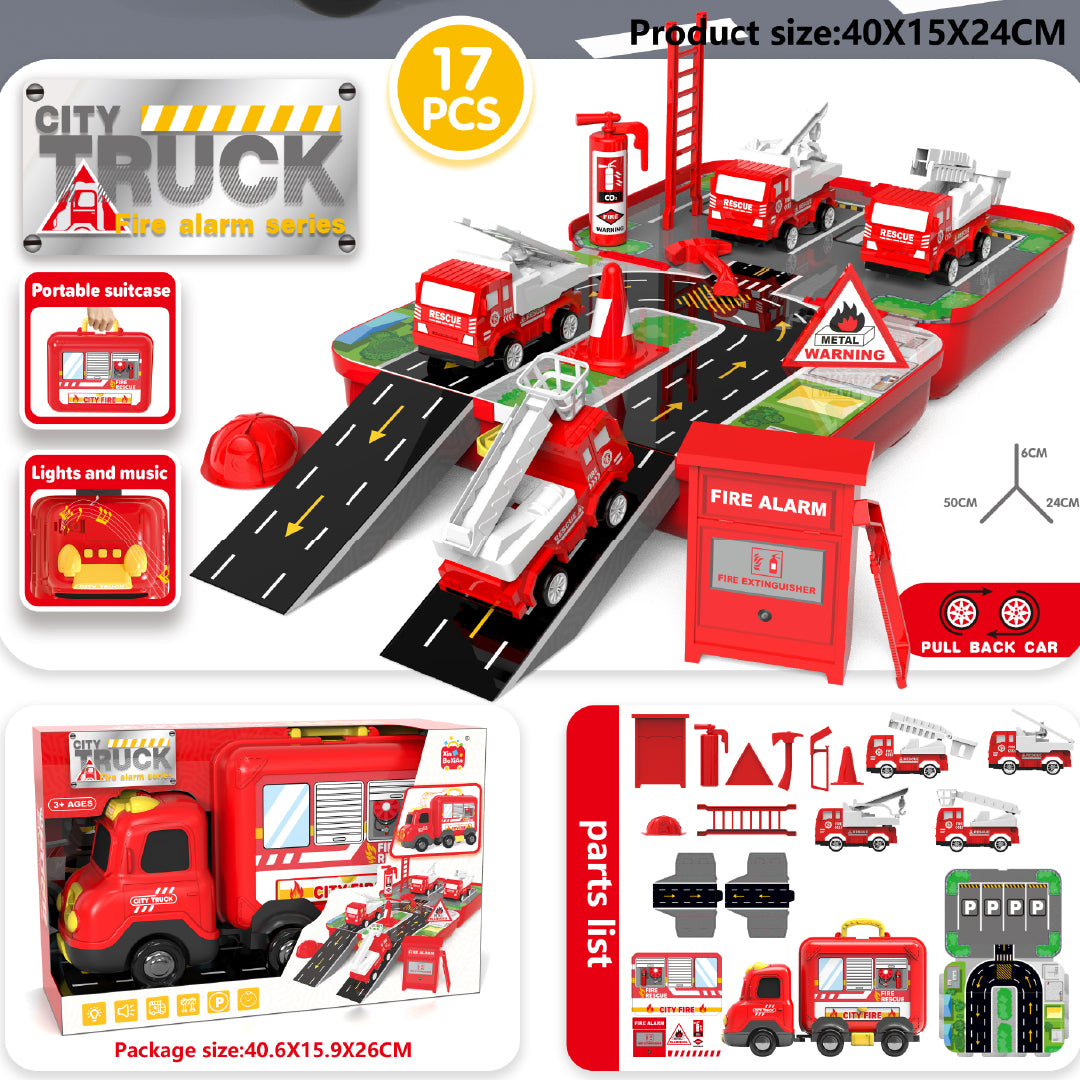 Juego de Bomberos 2 in 1 Portátíl 17 Piezas 1 un