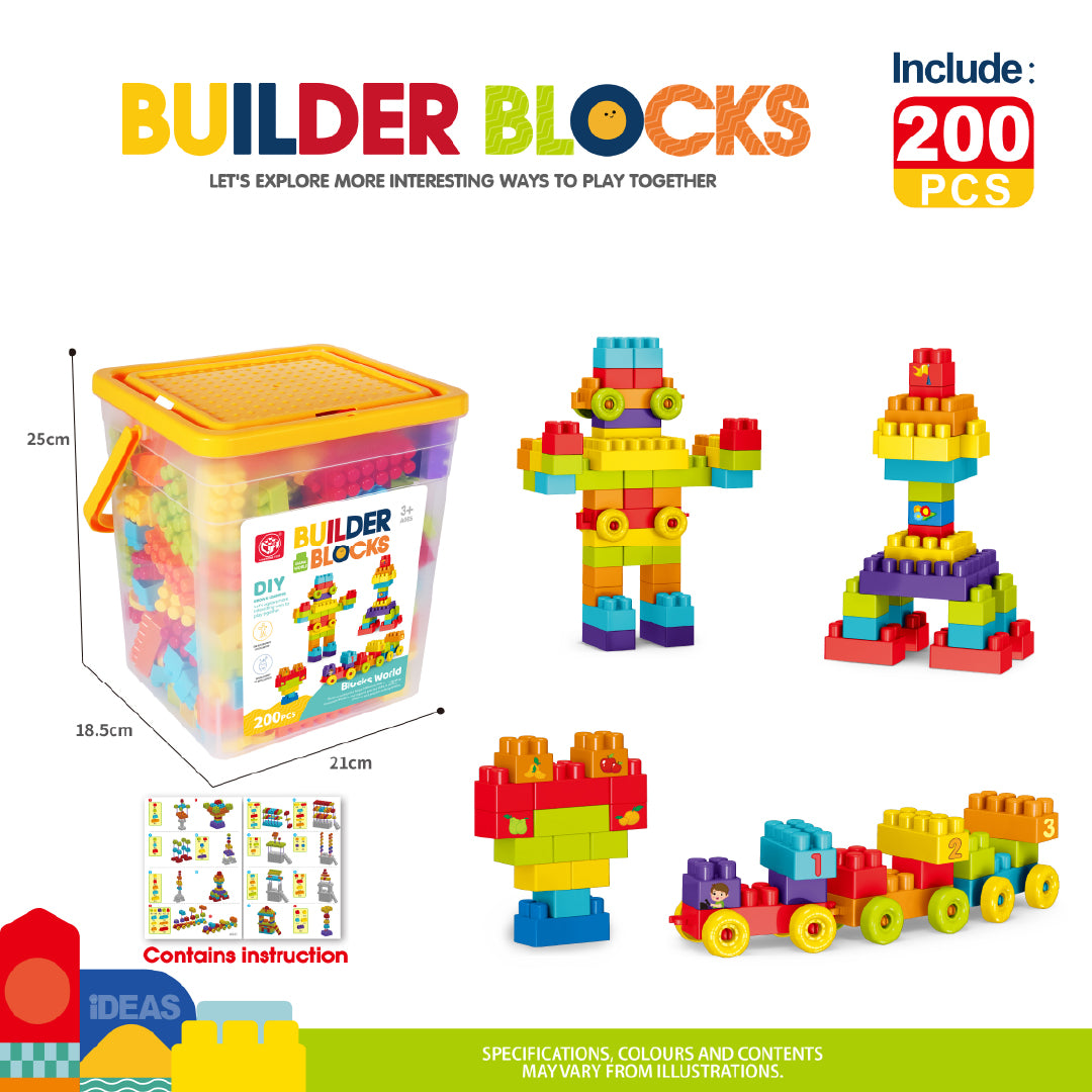 Bloques de Construcción Builder Blocks 200 Piezas 1 un