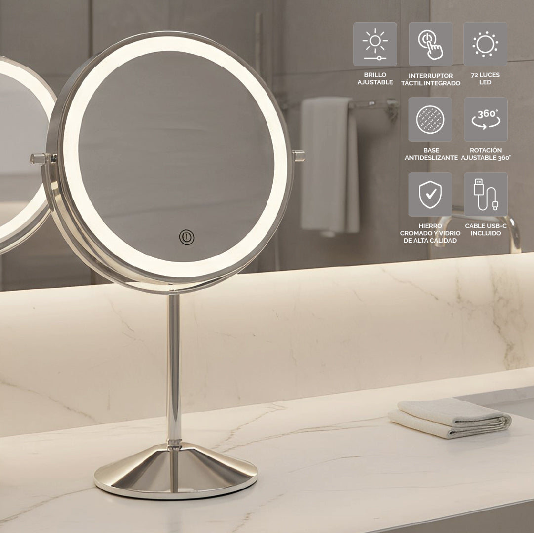 Espejo de Mesa Redondo Led Luam 1 un