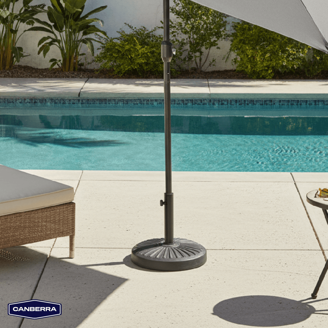 Set Quitasol de Terraza 3 Capas Dark Grey Canberra 1 un con Base Plástica