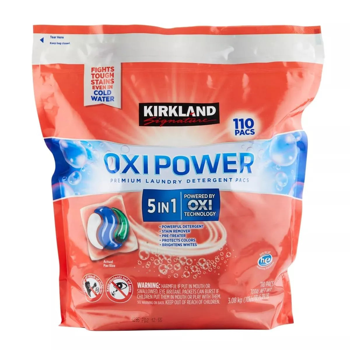 Detergente en Cápsulas Oxi Power Premium Kirkland 110 un