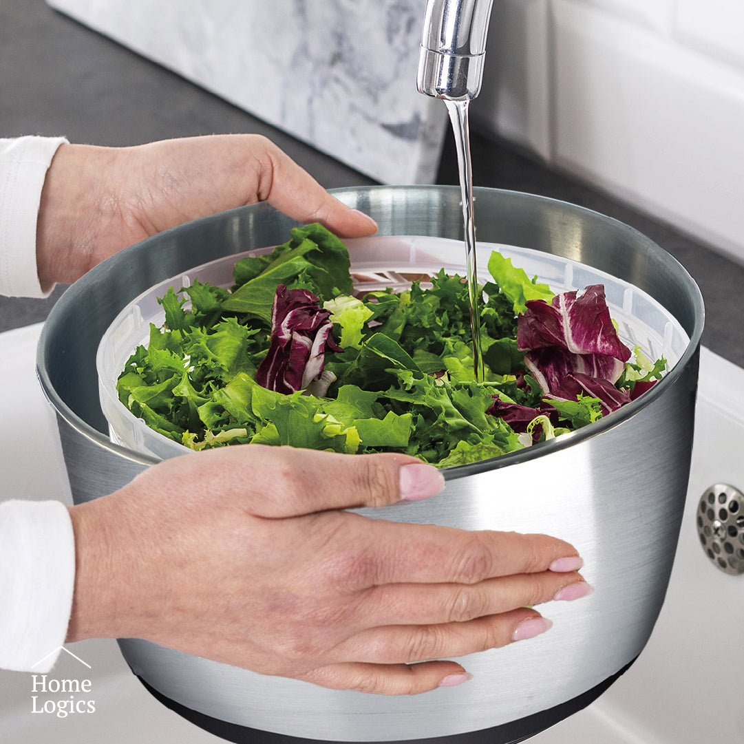 Secador Centrífuga Ensalada Acero Inox 5L Home Logics 1 un