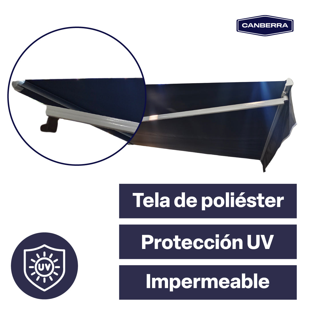 Toldo Retráctil 4 x 2.5 m Gray Canberra