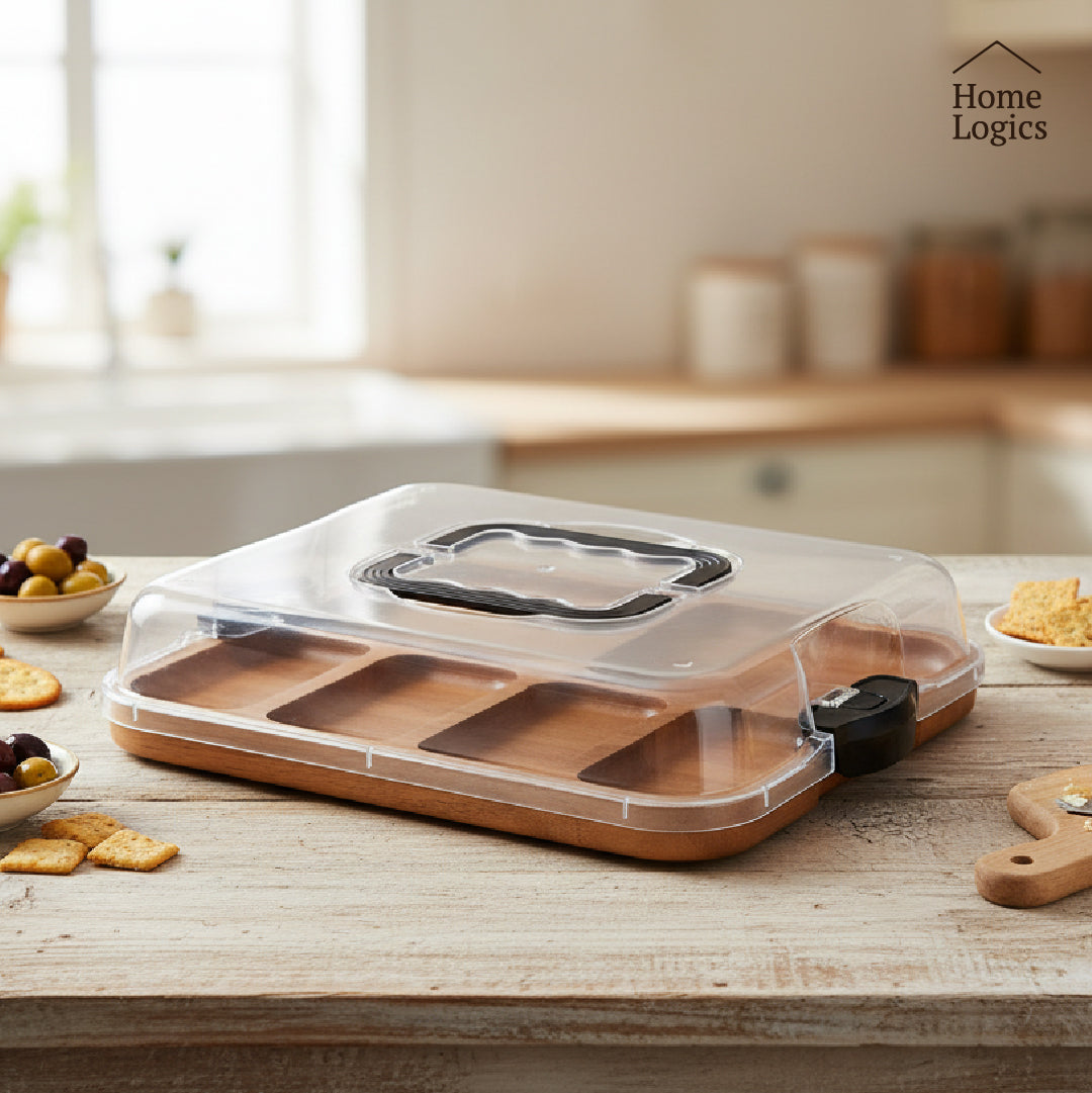 Tabla Aperitivo Portátil con Tapa Acacia Home Logics 1 un