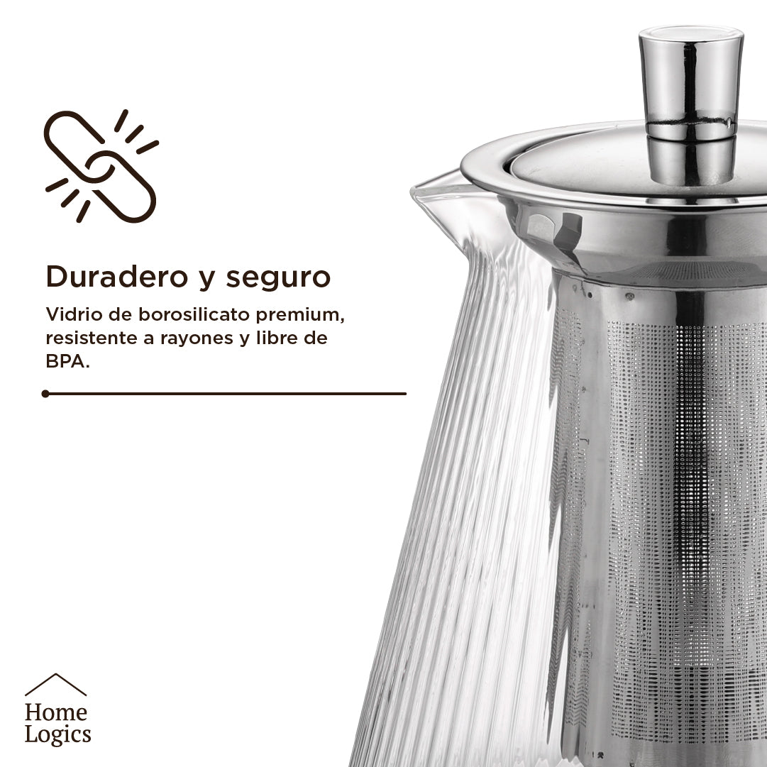 Tetera Vidrio 600 ml Home Logics 1 un