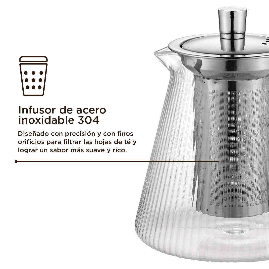 Tetera Vidrio 600 ml Home Logics 1 un