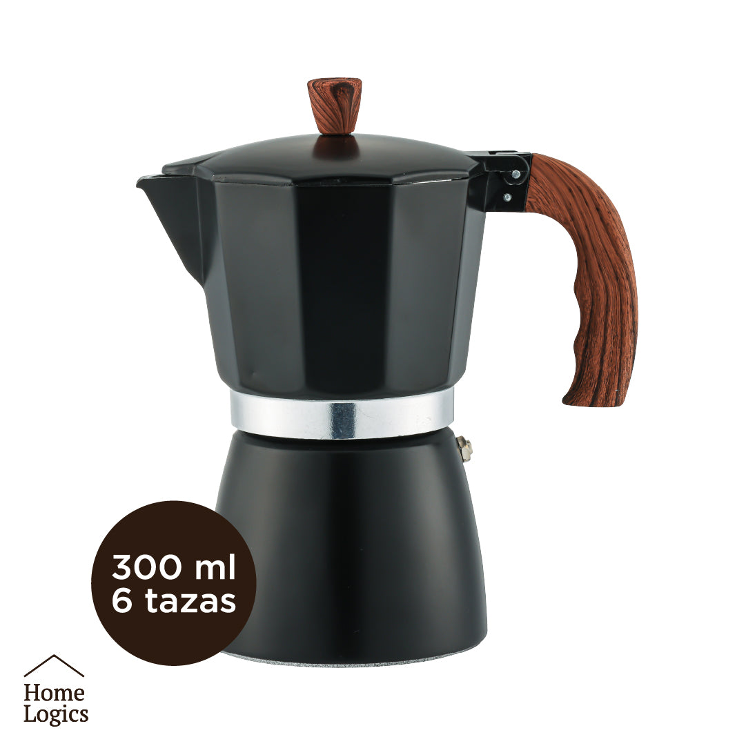 Cafetera Moka Italiana Aluminio 6 Pocillos 300 ml Home Logics 1 un