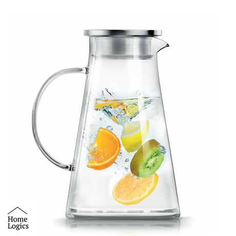 Jarro Vidrio Tapa Acero Inox 1.9L Home Logics 1 un