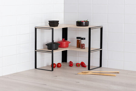 Repisa Esquinera 2 Niveles Madera Black 5five 1 un