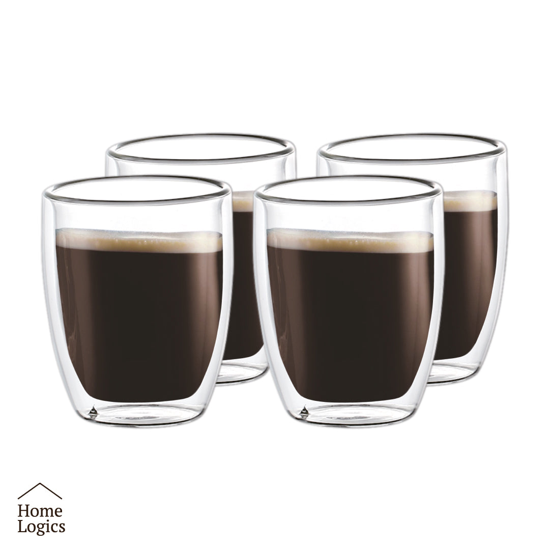 Set 4 Vasos Double Wall Glass 150 ml Home Logics 1 un