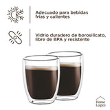 Set 4 Vasos Double Wall Glass 150 ml Home Logics 1 un
