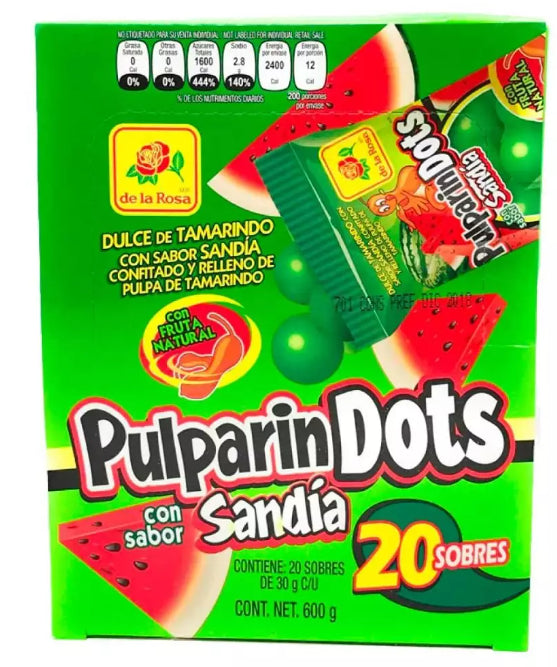 Caramelos Pulparindots Sandía De la Rosa 20 x 30 g