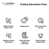 Silla Plegable Adirondack Navy Blue Sunseeker 1 un