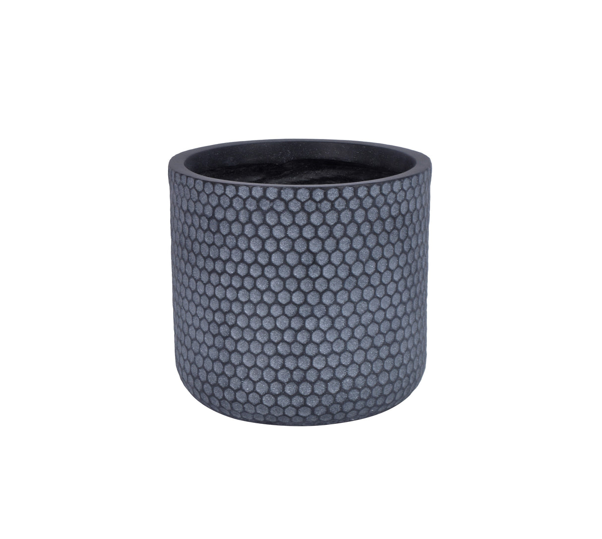 Macetero Arcilla Panal Abeja Wash Black L Recto Home Logics 1 un